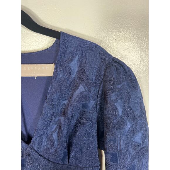 Keepsake the Label Endless Love Jacquard Puff Sleeve Flare Hem Mini Dress Small - Picture 5 of 11